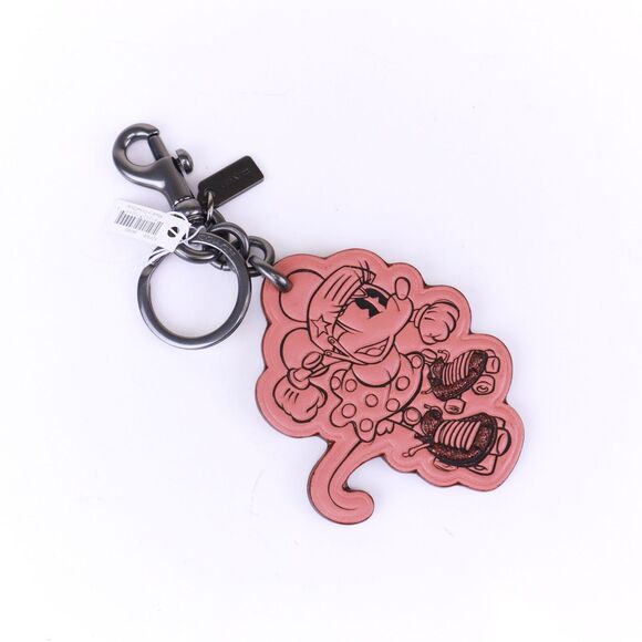 NWT Coach Minnie Mouse Rollerskate Keyfob Key Chain Bag Charm in Pink - Picture 4 of 5